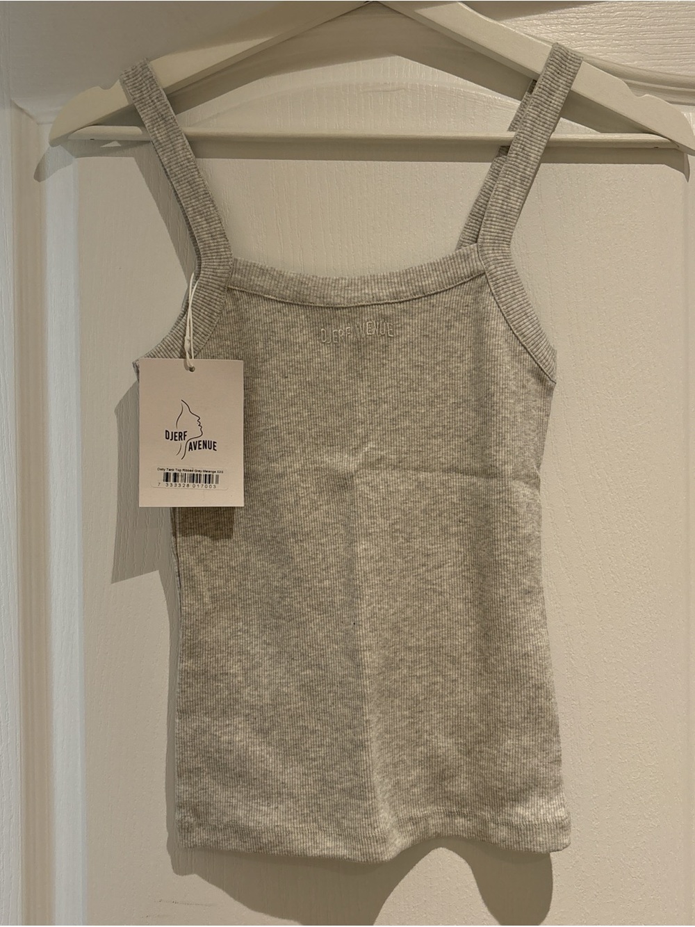 Djerf Avenue Light Gray Ribbed Square Neck Tank